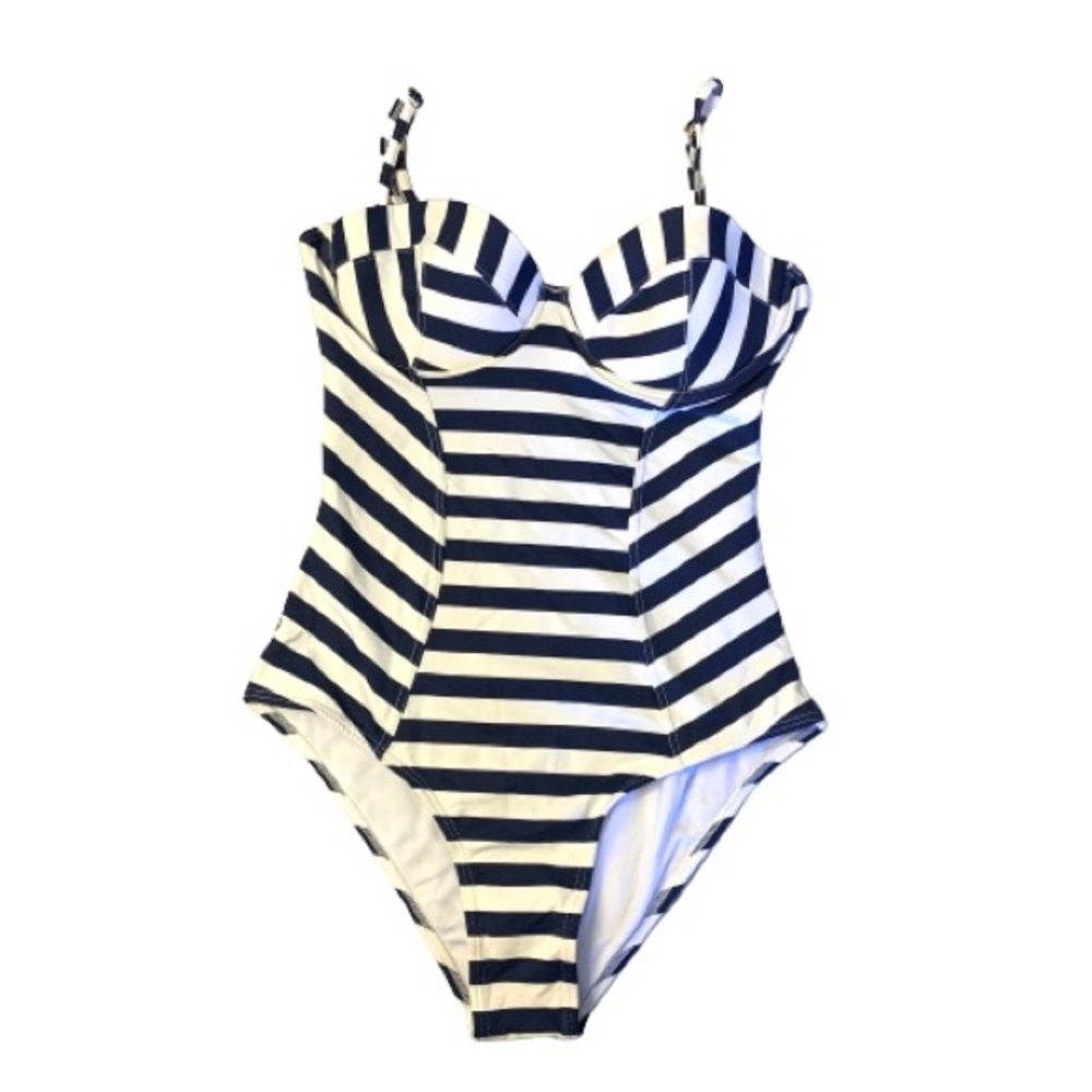 OndadeMar Navy and White Striped One Piece Swimsuit